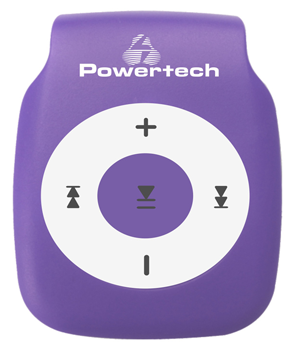 POWERTECH MP3 Player με clip, επαναφορτιζόμενο, microSD, Μωβ