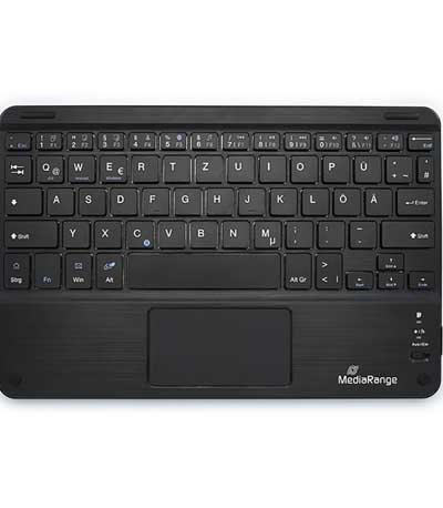 MediaRange Compact-sized Bluetooth Keyboard with 78 ultraflat keys and touchpad (Black) (MROS130-GR)