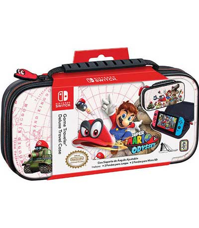 BIG BEN Nintendo Switch Game Traveler Deluxe Travel WHITE Case Super Mario Odyssey