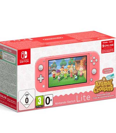 Nintendo Switch Lite Coral & Animal Crossing: New Horizons