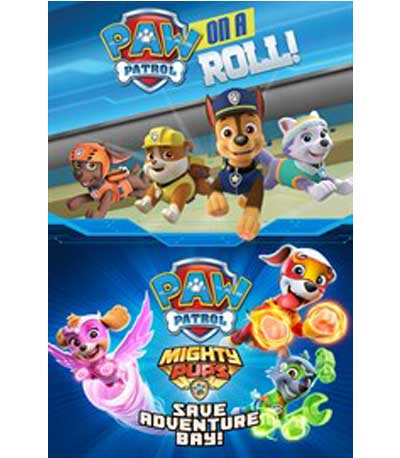 Paw Patrol On a Roll + Patrol Patrol Mighty Pups Save Adventure Bay Bundle PS4 NEW