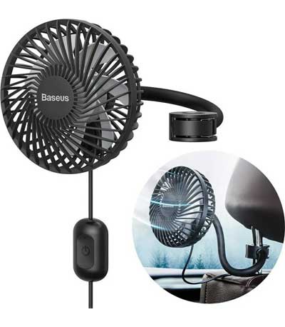 Baseus Departure Vehicle Fan Mounted on Backseat - Μαύρο (CXQC-B03)