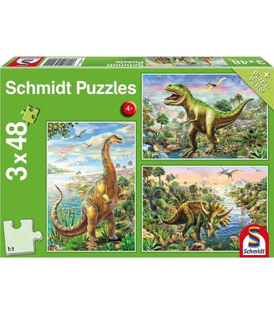 Schmidt Παζλ 3x48τεμ. Δεινόσαυροι 56202