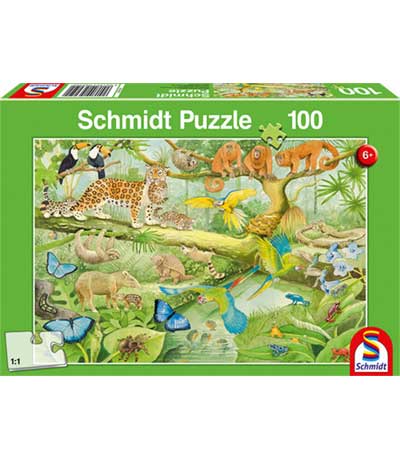 Schmidt Παζλ 100τεμ. Ζώα της Ζούγκλας 56250