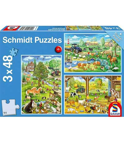 Schmidt Παζλ 3x48τεμ. Farm 56353