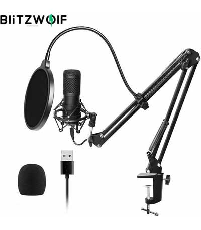Blitzwolf Σετ Μικροφώνου Condenser Microphone USB BW-CM2