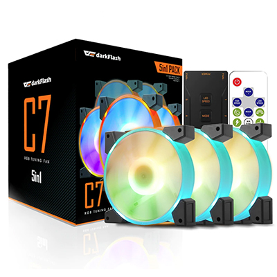 Darkflash C7 RGB Computer Fan Set 5 pcs, 120x120 (black) C7 5in1