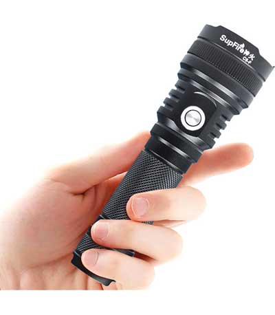 Supfire LED Flashlight , IP65 Water Resistant , 220 lumens - Black