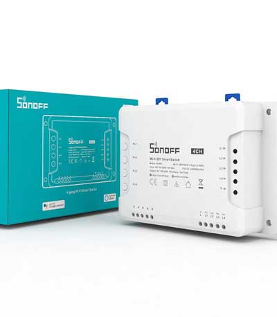 Sonoff Έξυπνος Ασύρματος Διακόπτης 4CHR3 4 θέσεων 10A 2200W Gang 40A 8800W - Άσπρο (M0802010003)
