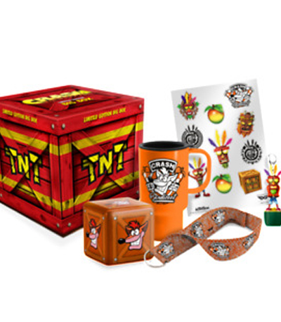 Crash Bandicoot tnt Box (Mug,Lanyard,Crash Keycover,Vinyl Decal,Crash Stress Ball)