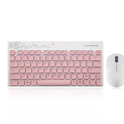 Motospeed Mouse and keyboard wireless office combo G3000 (Pink) 2.4G