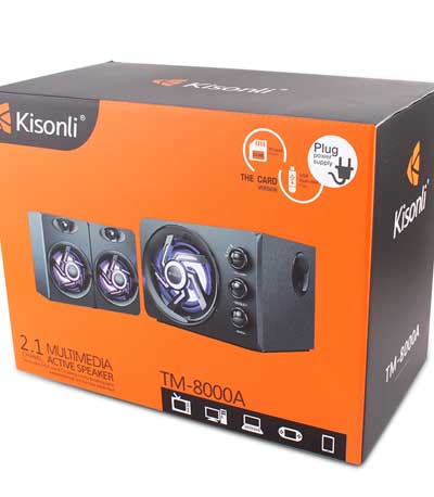 Ηχεία Kisonli TM-8000A, Bluetooth, 5W+3Wx2 USB, Black/White - 22112