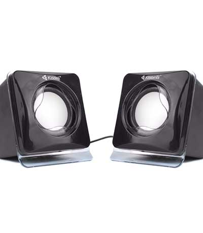 Ηχεία Kisonli V410 2x3W USB, Μαύρο - 22044 - για τον υπολογιστή