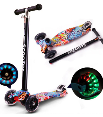 Παιδικο Πατινι Scooter DMG-5 με Φρένο και Ρόδες Φωτιζόμενες Graffiti (έως 35kg)