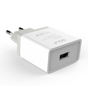 GOLF Φορτιστής GF-U2S, 1x USB, 2.1A, White