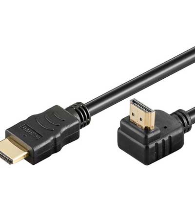 POWERTECH καλώδιο HDMI CAB-H016, γωνιακό, 90° down, 1.5m, μαύρο