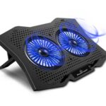 POWERTECH Βάση & ψύξη laptop PT-929, έως 18", 2x 110mm fan, LED, μαύρο