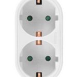 POWERTECH αντάπτορας ρεύματος PT-820, 2x schuko, 250V 16A, λευκός
