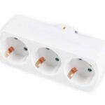 POWERTECH αντάπτορας ρεύματος PT-822, 3x schuko, 250V 16A, λευκός