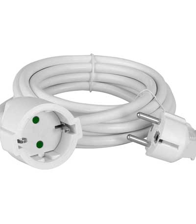 POWERTECH μπαλαντέζα ρεύματος PT-889, 1x schuko, 16A, 5m, λευκή
