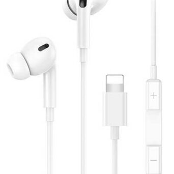 USAMS earphones με μικρόφωνο EP-41, Lightning, 10mm, 1.2m, λευκά