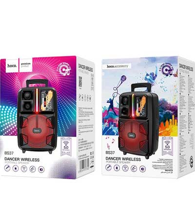 Hoco BS37 Φορητό Ηχοσύστημα Trolley Dancer Μαύρο 15W BT V5.0 TWS με Μικρόφωνο FM, USB, AUX
