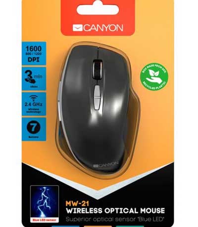 Canyon CMSW21ΒL Ασύρματο Οπτικο Ποντίκι, 7 κουμπια Γκρι
