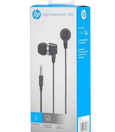 HP DHE-7000 In-ear Handsfree με Βύσμα 3.5mm Μαύρο