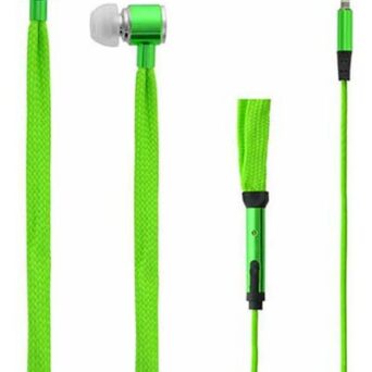 Lamtech Shoelace In-ear Handsfree με μικροφωνο Βύσμα 3.5mm Πράσινο (LAM020342)