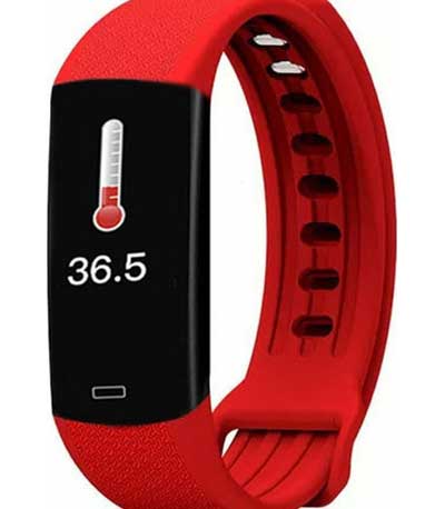 Lamtech Body Temperature Detection Smart Wristband With Heart Rate Monitor Red LAM021448