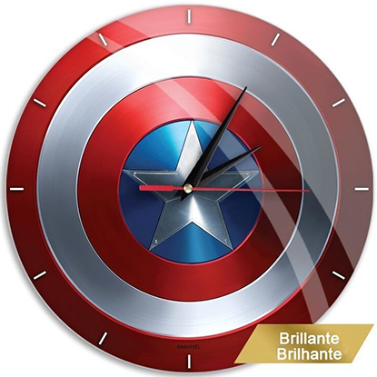 Ert Group Wall Clock Glossy Captain America 30.5cm PVC (MWCCAPAM002)
