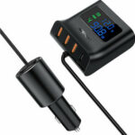 Acefast B8 digital display car HUB charger black (B8)