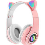 Cat P33M Ασύρματα/Ενσύρματα Over Ear Παιδικά Ακουστικά με 10 ώρες Λειτουργίας Ροζ