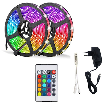 GlobalExpress Ταινία LED Τροφοδοσίας 12V RGB Μήκους 5m Τύπου SMD5050 (12 Χρώματα)