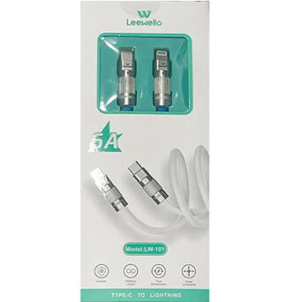 Leewello LW-101 6A Καλώδιο Type C to Lightning Cable 2m Άσπρο
