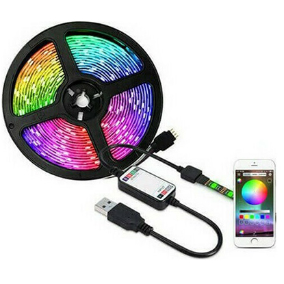 RiXME Ταινία LED Τροφοδοσίας USB (5V) RGB Μήκους 5m Τύπου SMD5050