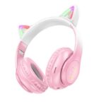 HOCO W42 CAT EARS ΑΚΟΥΣΤΙΚΑ BLUETOOTH ΜΕ ΑΥΤΙΑ ΓΑΤΑΣ, ΡΟΖ