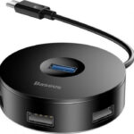 Baseus Round Box USB 3.0 Hub 4 Θυρών με σύνδεση USB-C (CAHUB-G01)