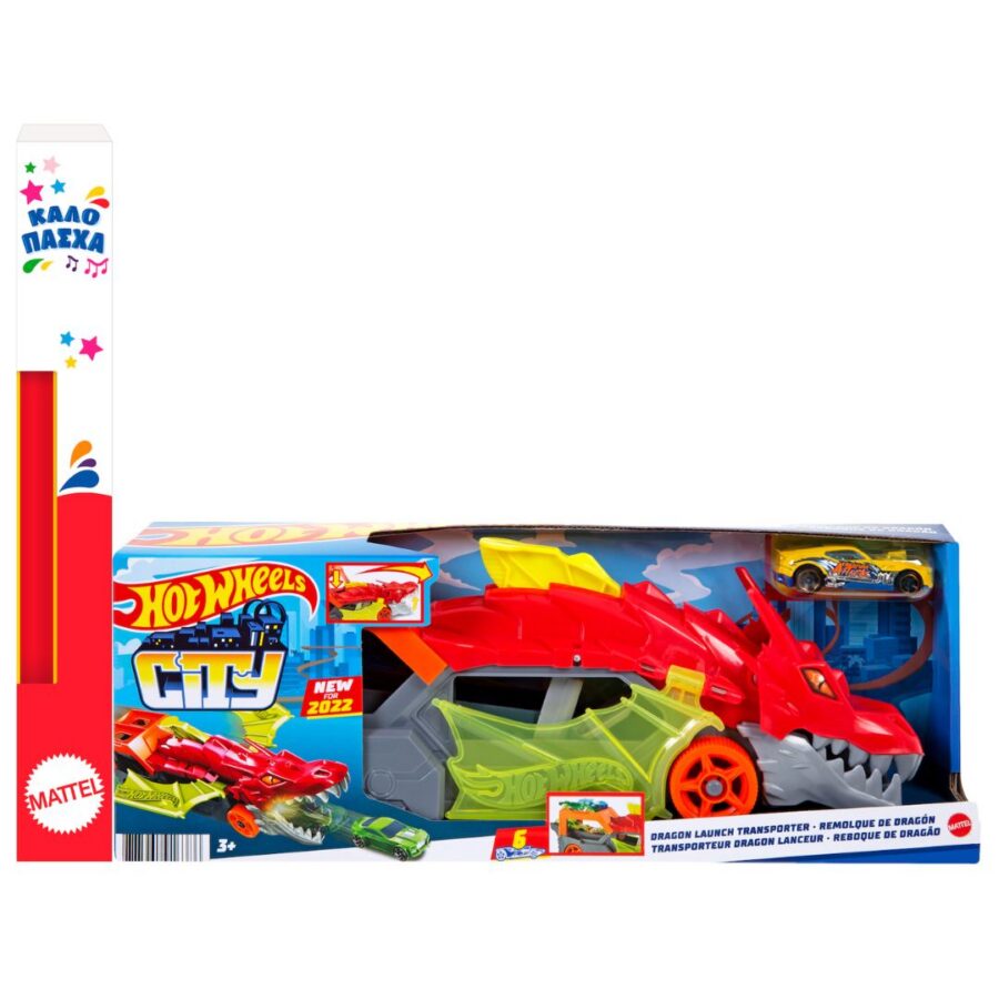 Λαμπάδα Mattel Hot Wheels City - Δράκος Νταλίκα-Εκτοξευτής (GTK42)