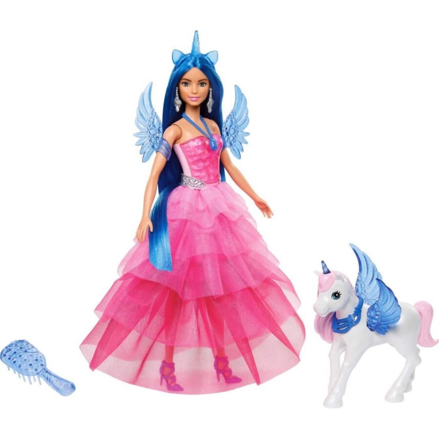Λαμπάδα Mattel Barbie® 65 Inspiring Stories - A Touch of Magic Πριγκίπισσα Ζαφειριού & Μονόκερος (HRR16)