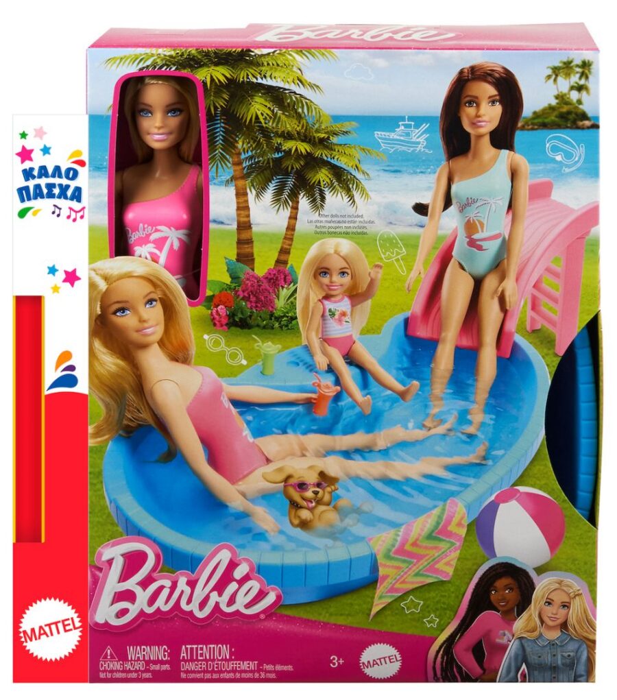 Λαμπάδα Mattel Barbie® Κούκλα με Εξωτική Πισίνα Σετ Παιχνιδιού (HRJ74)