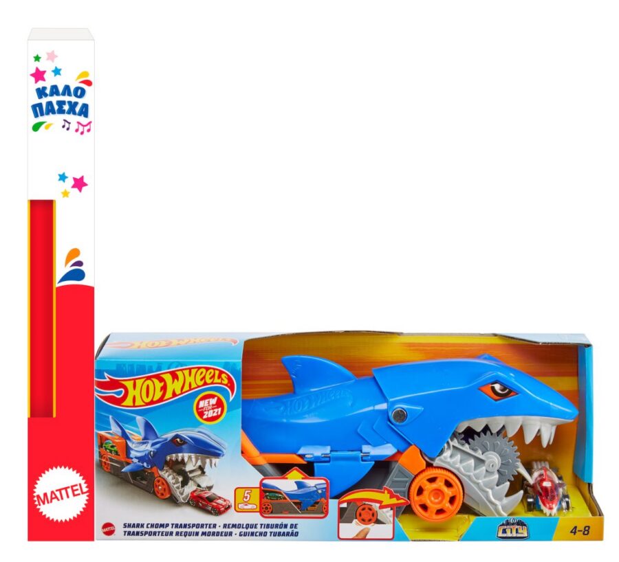 Λαμπάδα Mattel Hot Wheels City Καρχαρίας Νταλίκα Σετ Παιχνιδιού (GVG36)