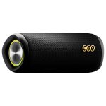 QCY SP7 Black – Portable Bluetooth Speaker w Stereo Sound 40W, Mic for Calls, RGB Light Show