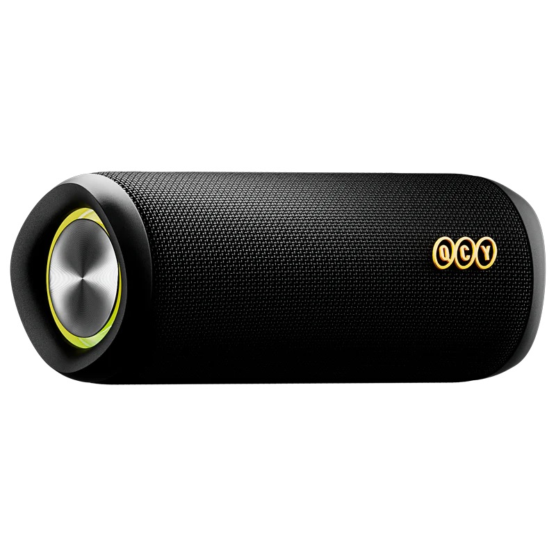 QCY SP7 Black – Portable Bluetooth Speaker w Stereo Sound 40W, Mic for Calls, RGB Light Show
